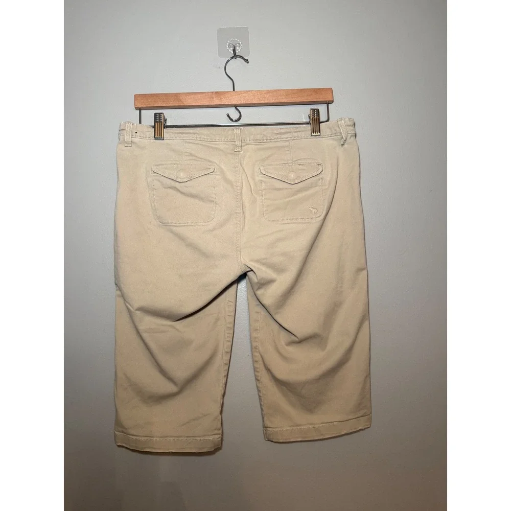 Y2K Abercrombie & Fitch Khaki Capri Pants Womens‎ 6 Tan Stretch Cotton Chino
